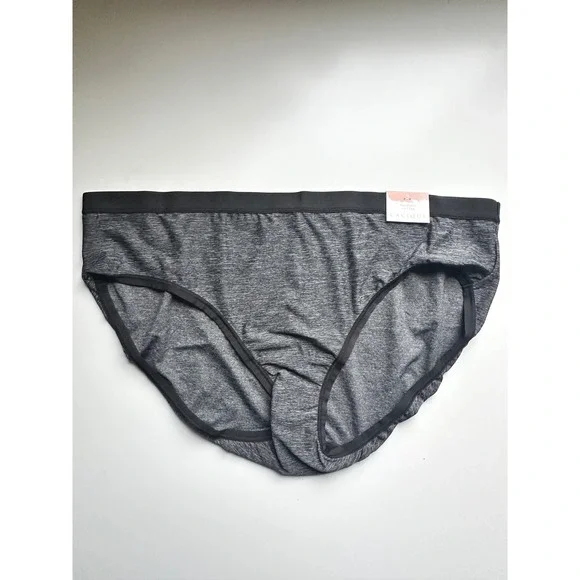 NWT Cacique Hipster Panties Size 12 Set of 2 Cotton No-Show Grey Purple Striped - Picture 5 of 5